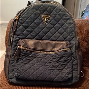 GUESS Quilted Blue and Brown Women's Backpack